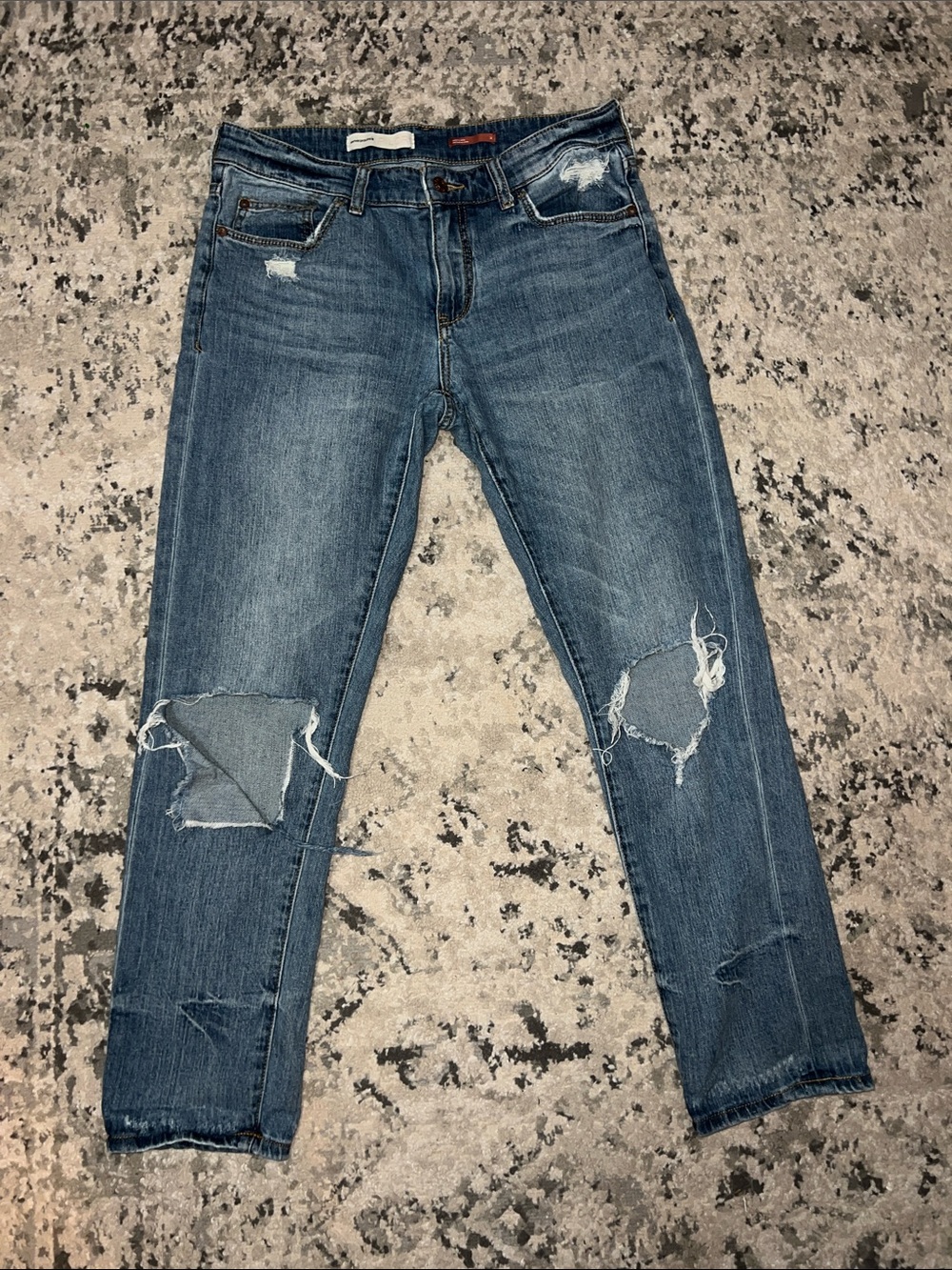 Anthropologie Pilcro Sz 28 Slim Boyfriend Jeans Straight Leg Distressed